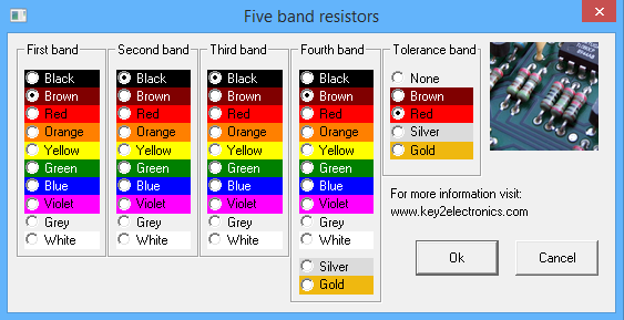Resistor colour code application